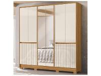Guarda-roupa Casal com Espelho 4 Gavetas 10 Portas Moval Móveis Crystal Alasca - 1