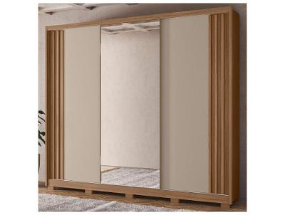 Guarda-roupa Casal com Espelho 6 Gavetas 3 Portas Moval Móveis Inspiração Arizona
