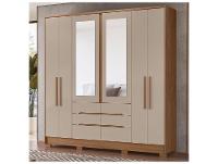 Guarda-roupa Casal com Espelho 6 Gavetas 6 Portas Moval Móveis Crystal San Francisco - 1