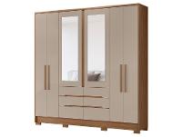Guarda-roupa Casal com Espelho 6 Gavetas 6 Portas Moval Móveis Crystal San Francisco - 6