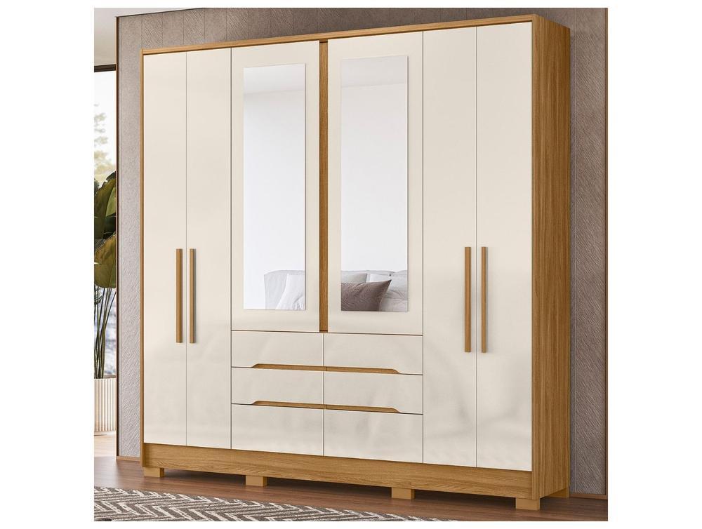 Guarda-roupa Casal com Espelho 6 Gavetas 6 Portas Moval Móveis Crystal San Francisco - 1