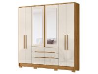Guarda-roupa Casal com Espelho 6 Gavetas 6 Portas Moval Móveis Crystal San Francisco - 6
