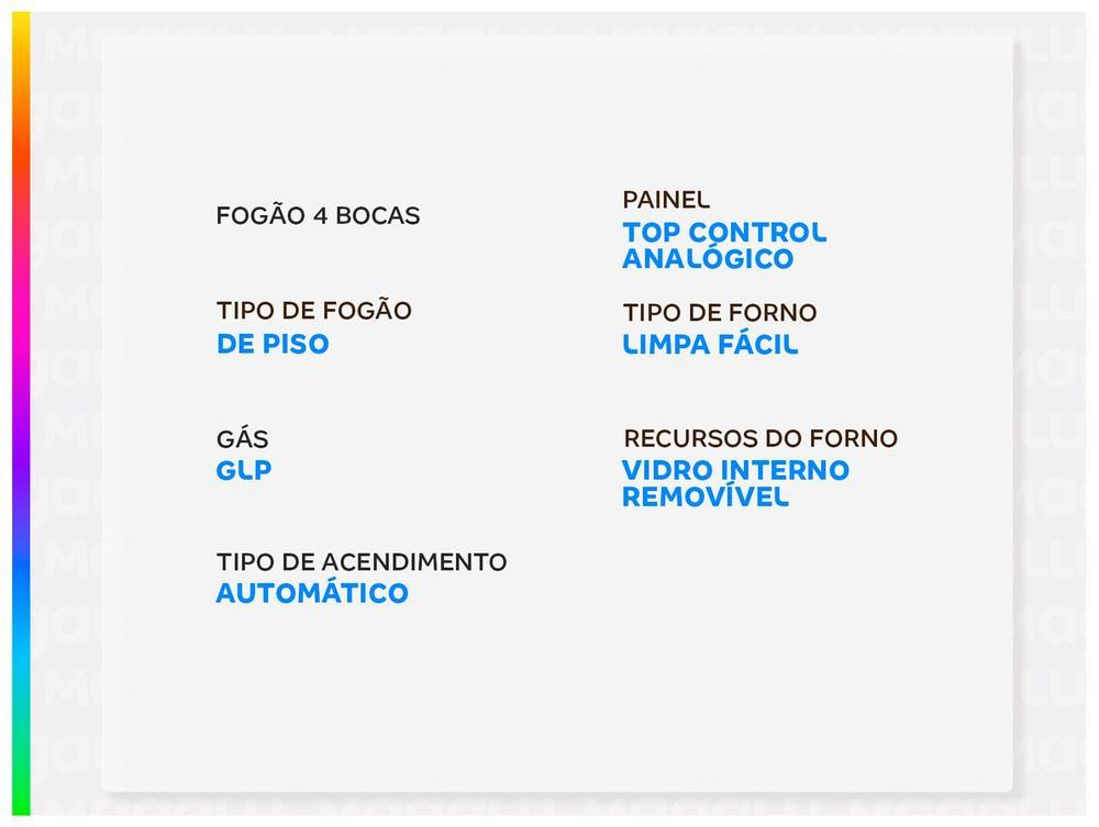 Fogão 4 Bocas Esmaltec Esmaltec Ideal Top T4IAB - 2