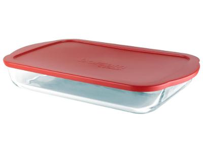 Travessa de Vidro com Tampa Retangular 41x6,5x26cm Pasabahce Borcam