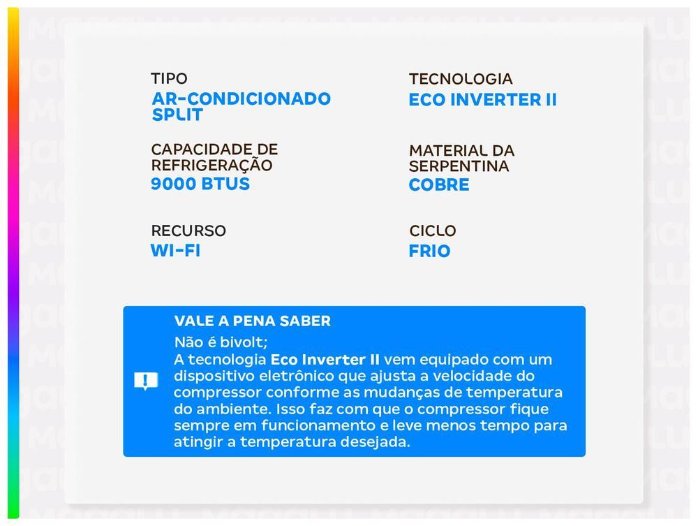 Ar-condicionado Split 9.000 BTUs Elgin Eco Inverter II Frio High Wall HJFC09C2WBCC - 3
