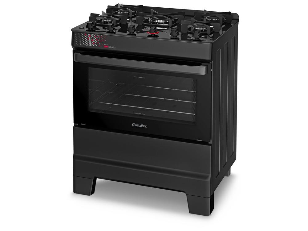 Fogão 5 Bocas Esmaltec Preto Mesa de Vidro Esmaltec Ideal Top Glass - 7