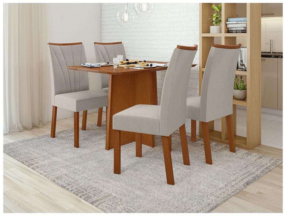Mesa de Jantar 4 Cadeiras Retangular Frassino Móveis Lopas Celebrare - 1