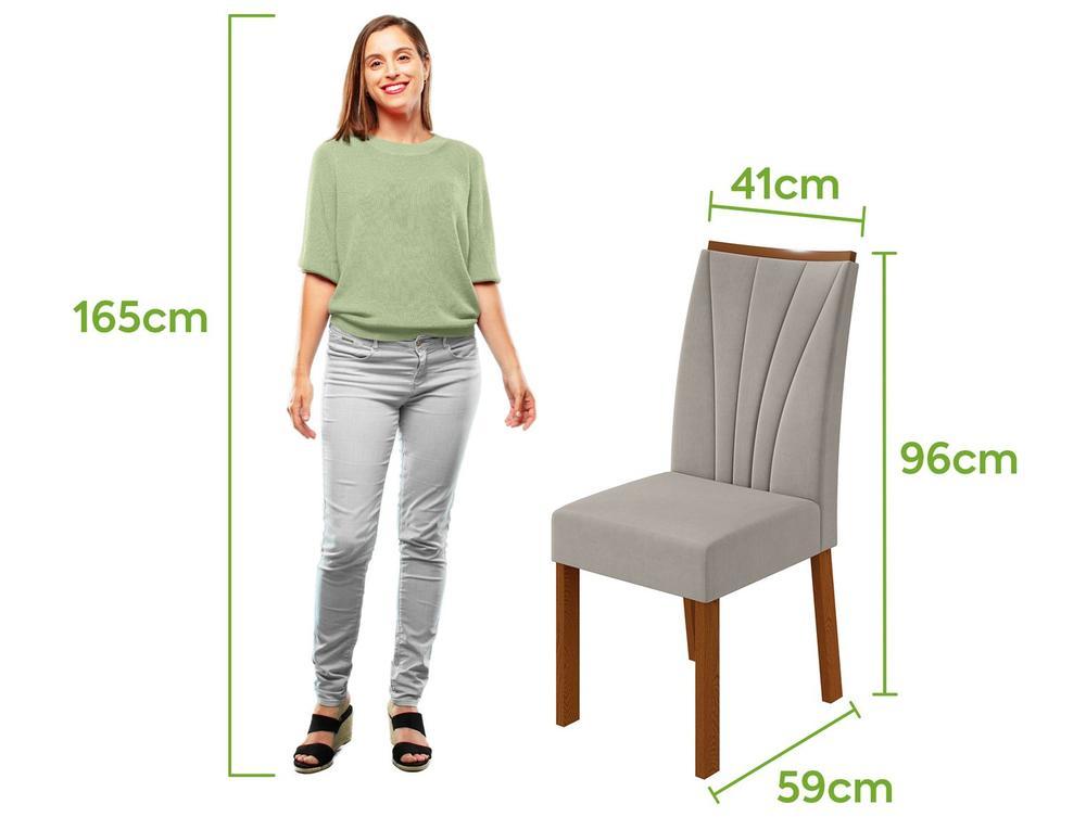 Mesa de Jantar 4 Cadeiras Retangular Frassino Móveis Lopas Celebrare - 6