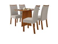 Mesa de Jantar 4 Cadeiras Retangular Frassino Móveis Lopas Celebrare - 7