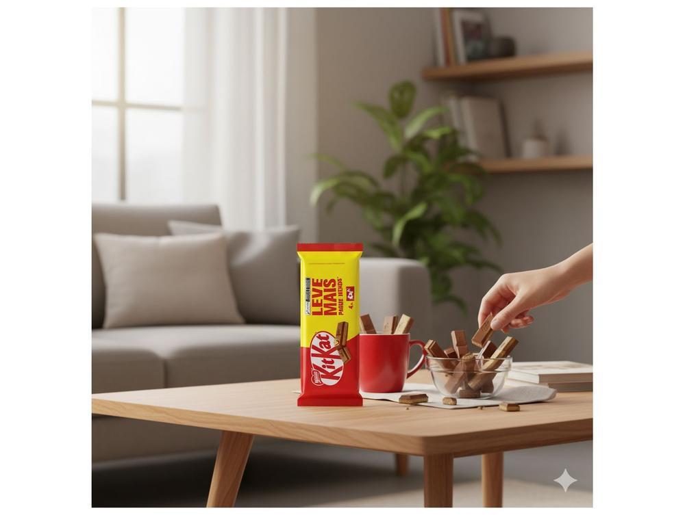 Chocolate KitKat Chocolate ao Leite 166g 4 Unidades Nestlé - 4