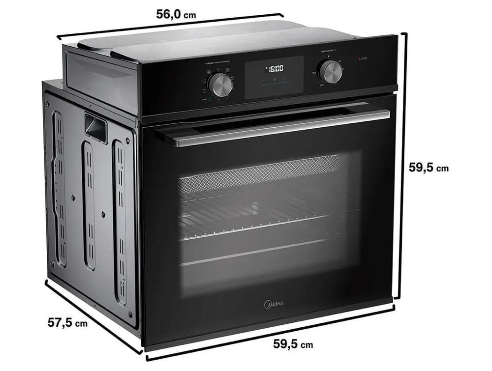 Forno Elétrico de Embutir Midea Multifuncional Grill 80L Preto Digital com Airfryer TSD80P2 - 8