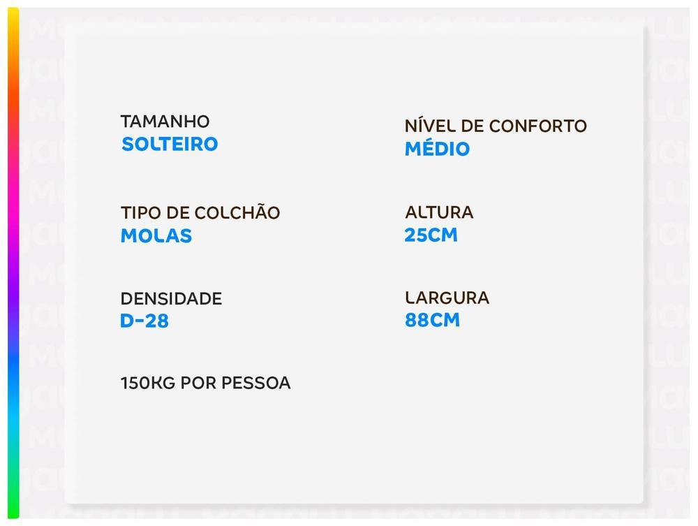 Colchão Solteiro Zissou de Mola Ensacadas 25x88x188cm  Spark by Zissou Equilibrado Z157LP - 3