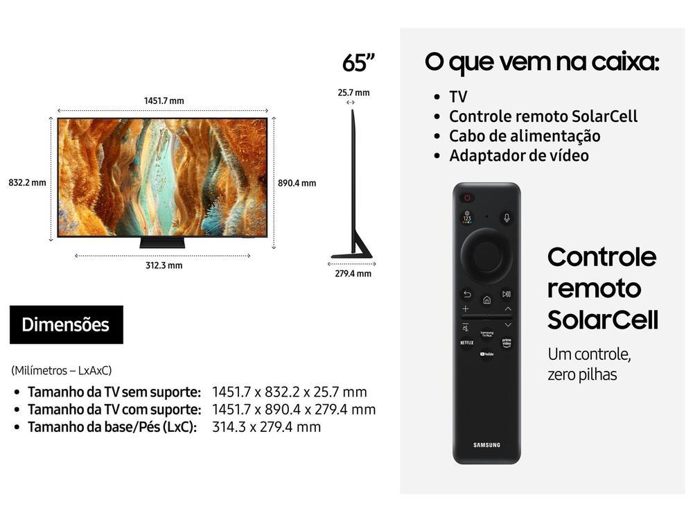 Smart TV 65" Samsung 4K Neo QLED QN70F QN65QN70FAGXZD 120Hz Tizen NQ4 AI Gen2 Bixby Alexa 4 HDMI - 7