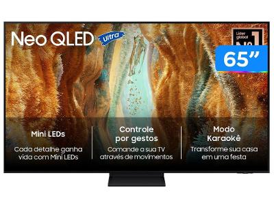 Smart TV 65" Samsung 4K Neo QLED QN70F QN65QN70FAGXZD 120Hz Tizen NQ4 AI Gen2 Bixby Alexa 4 HDMI
