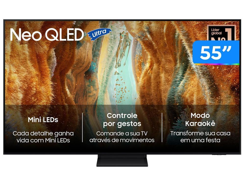 Smart TV 55" Samsung Ultra 4K Neo QLED Ultra QN70F QN55QN70FAGXZD 120Hz Tizen NQ4 AI Gen2 Bixby Alexa 4 HDMI - 1