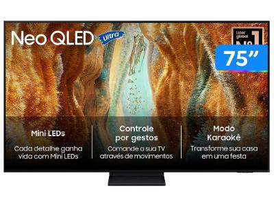 Smart TV 75" Samsung Ultra 4K Neo QLED Ultra QN70F QN75QN70FAGXZD 120Hz Tizen NQ4 AI Gen2 Bixby Alexa 4 HDMI