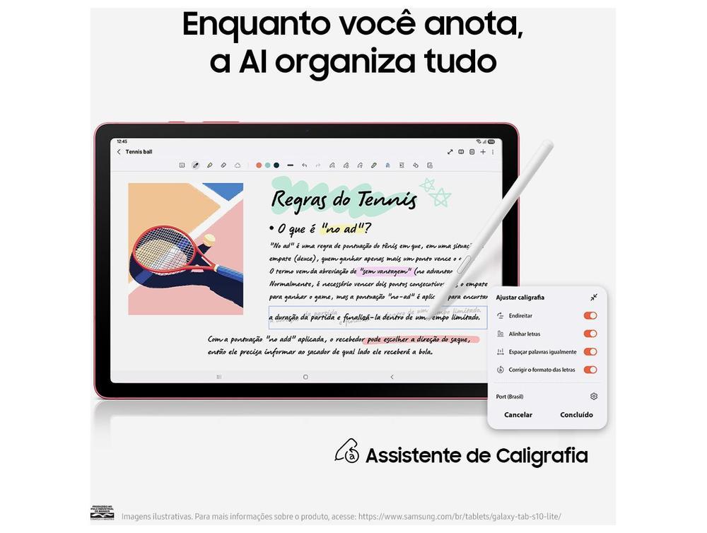 Tablet Samsung Galaxy Tab S10 Lite com Caneta e Capa 6GB RAM 128GB 10.9" Android Exynos 1380 Wi-F - 6