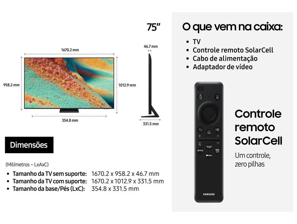 Smart TV 75" Samsung Ultra 4K Neo QLED Ultra QN85F QN75QN85FAGXZD 120Hz Tizen NQ4 AI Gen2 Bixby Alexa 4 HDMI - 7