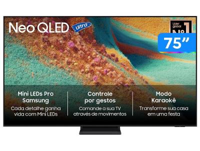 Smart TV 75" Samsung 4K Neo QLED QN85F QN75QN85FAGXZD 120Hz Tizen NQ4 AI Gen2 Bixby Alexa 4 HDMI