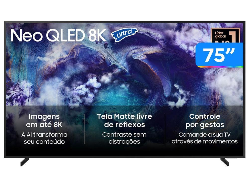 Smart TV 75" Samsung Ultra 8K Neo QLED Ultra QN900F QN75QN900FGXZD 120Hz Tizen NQ8 AI Gen2 Bixby Alexa 4 HDMI - 1