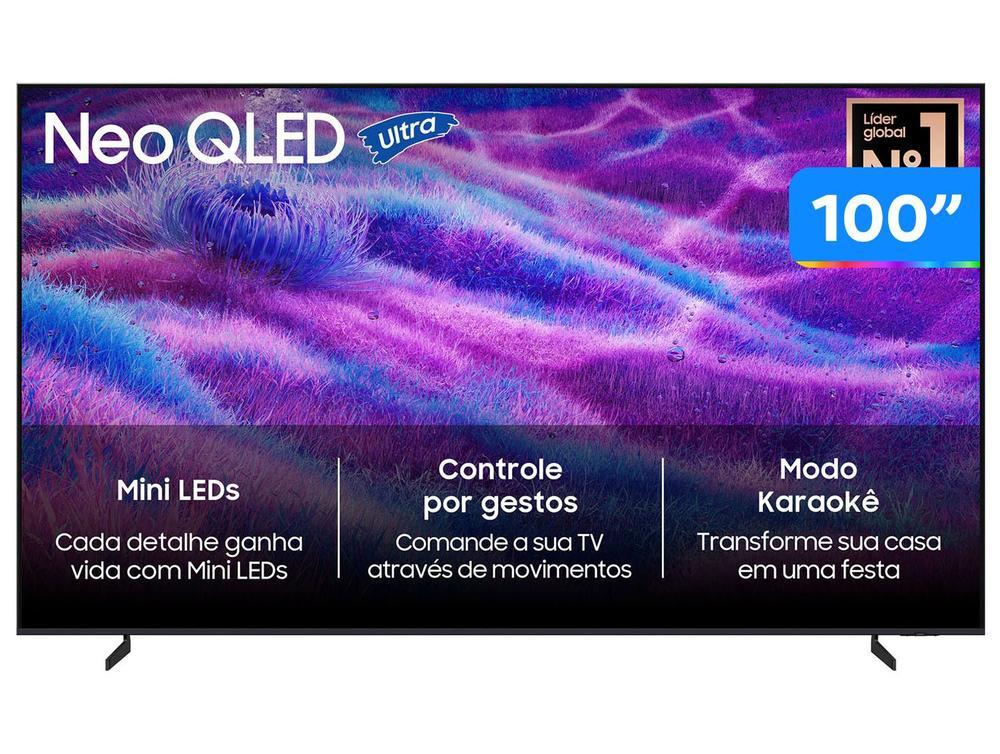 Smart TV 100" Samsung Ultra 4K Neo QLED Ultra QN80F QN100QN80FGXZD 120Hz Tizen NQ4 AI Gen2 Bixby Alexa 4 HDMI - 1