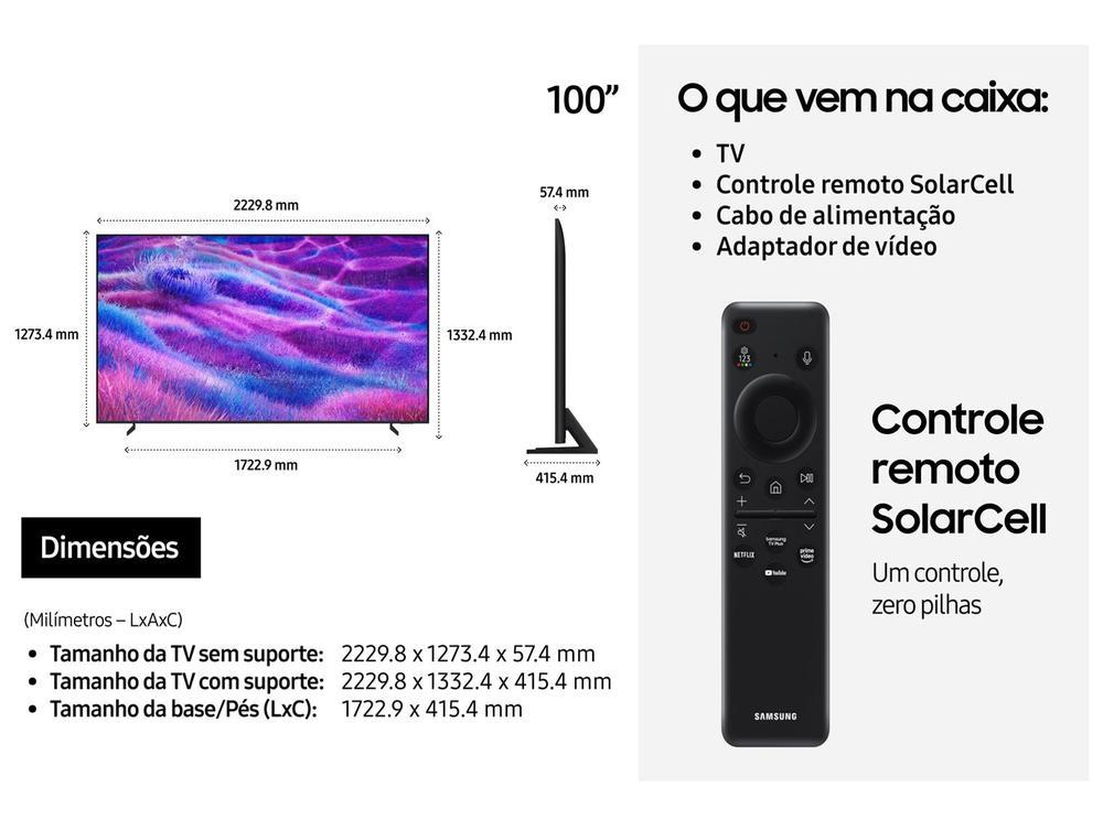 Smart TV 100" Samsung Ultra 4K Neo QLED Ultra QN80F QN100QN80FGXZD 120Hz Tizen NQ4 AI Gen2 Bixby Alexa 4 HDMI - 7