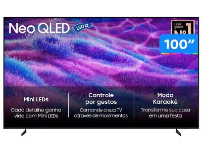 Smart TV 100" Samsung Ultra 4K Neo QLED Ultra QN80F QN100QN80FGXZD 120Hz Tizen NQ4 AI Gen2 Bixby Alexa 4 HDMI
