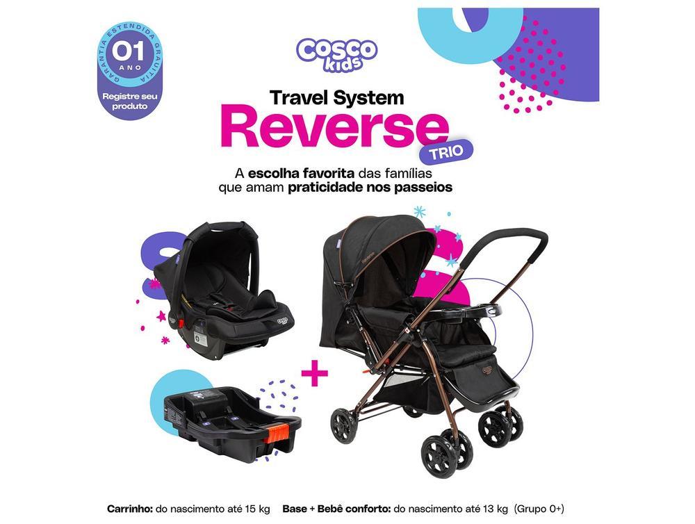 Carrinho de Bebê com Bebê Conforto Cosco Kids Reverse Trio até 15kg - 2