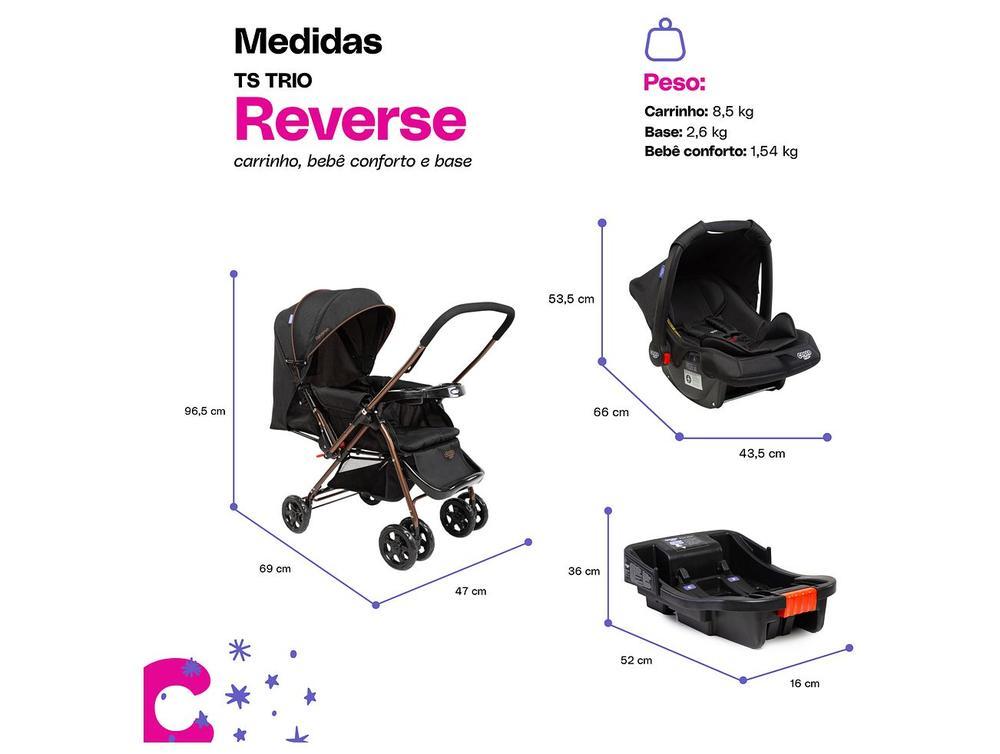 Carrinho de Bebê com Bebê Conforto Cosco Kids Reverse Trio até 15kg - 6