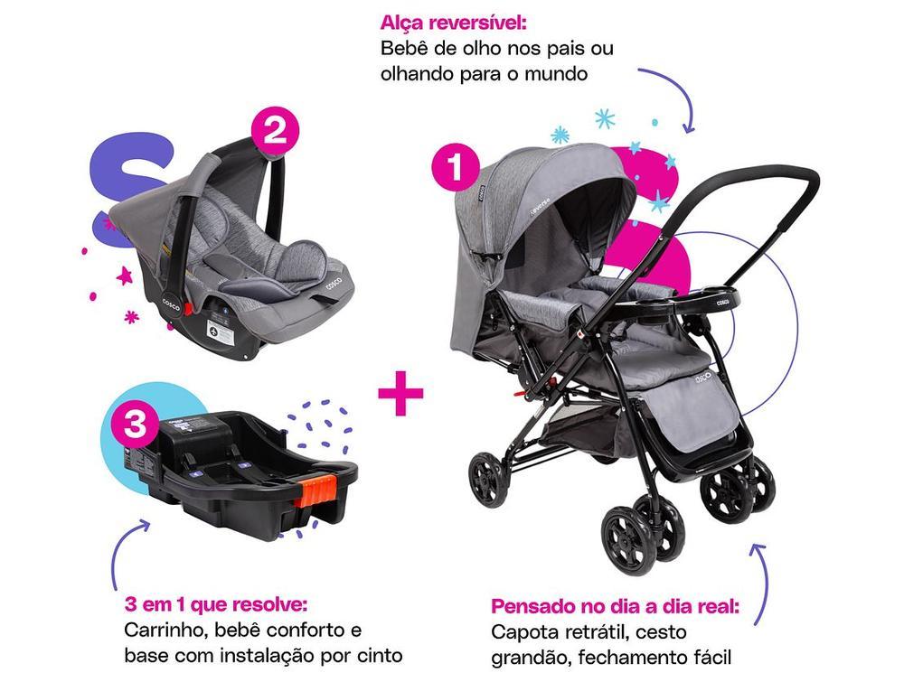 Carrinho de Bebê com Bebê Conforto Cosco Kids Reverse Trio até 15kg - 3