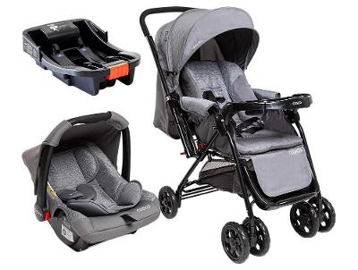 Carrinho de Bebê Alça Reversível com Bebê Conforto Cosco Kids Reverse Trio até 15kg