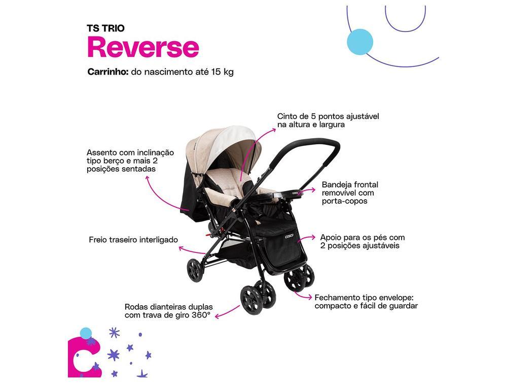 Carrinho de Bebê com Bebê Conforto Cosco Kids Reverse Trio até 15kg - 4