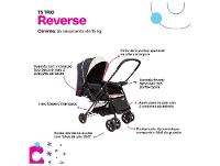 Carrinho de Bebê com Bebê Conforto Cosco Kids Reverse Trio até 15kg
