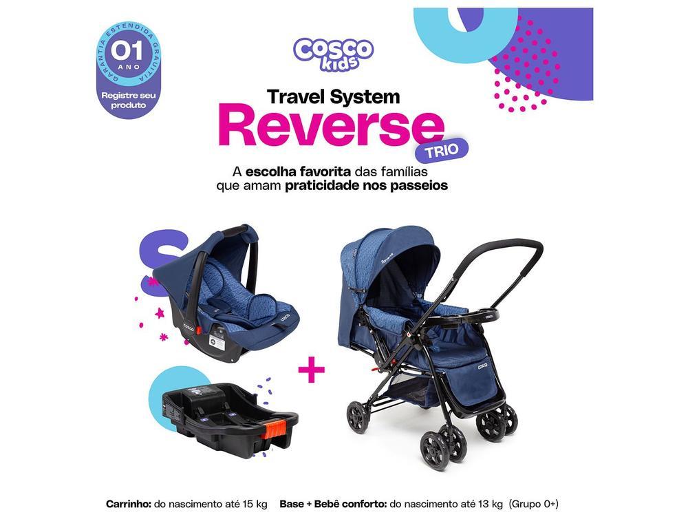 Carrinho de Bebê com Bebê Conforto Cosco Kids Reverse Trio até 15kg - 2