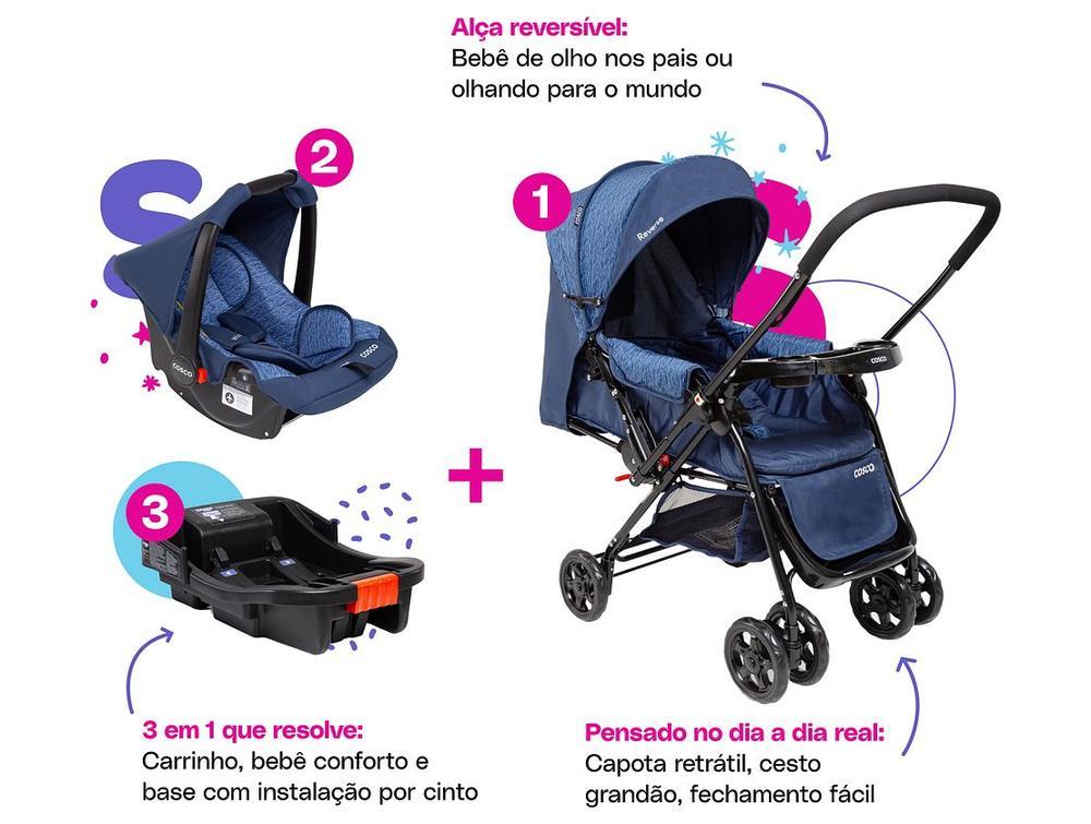 Carrinho de Bebê com Bebê Conforto Cosco Kids Reverse Trio até 15kg - 3