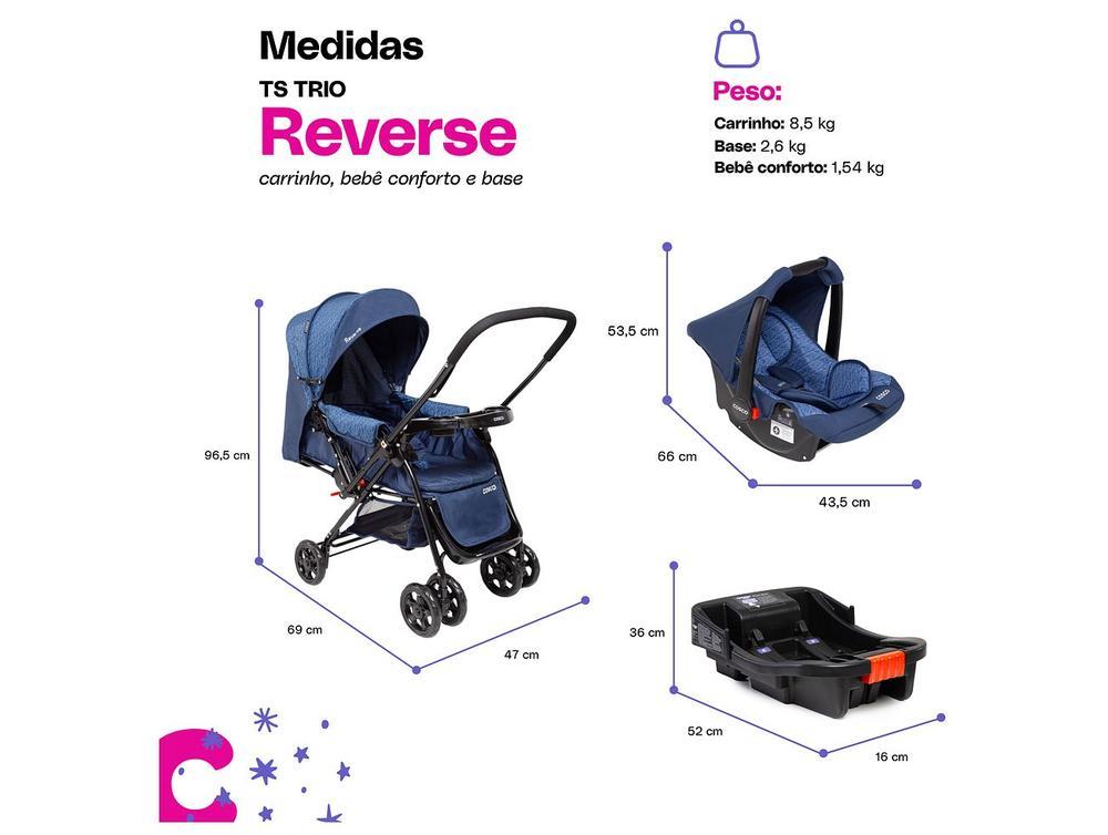 Carrinho de Bebê com Bebê Conforto Cosco Kids Reverse Trio até 15kg - 6