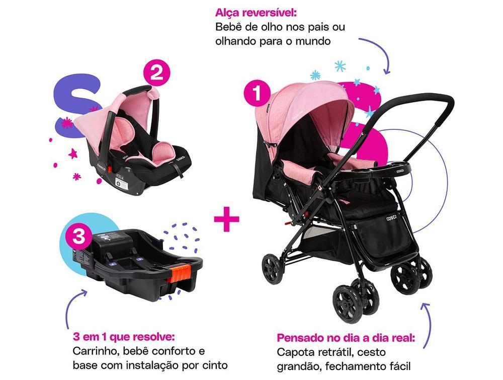 Carrinho de Bebê com Bebê Conforto Cosco Kids Reverse Trio até 15kg - 3