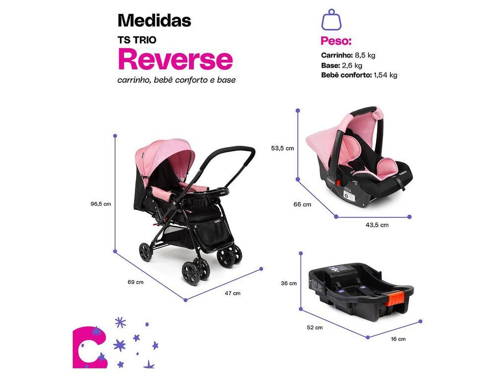 Carrinho de Bebê com Bebê Conforto Cosco Kids Reverse Trio até 15kg - 6