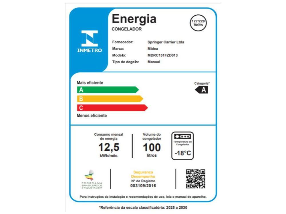 Freezer Horizontal Midea 100 Litros MDRC151FZD013 - 5