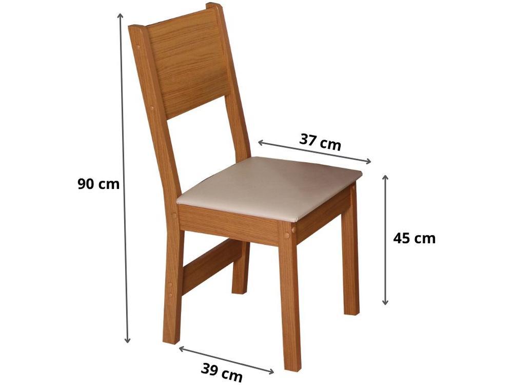 Mesa de Jantar 4 Cadeiras Retangular Cinamomo/Off White Destak Móveis São Carlos - 4