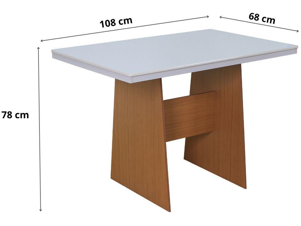 Mesa de Jantar 4 Cadeiras Retangular Cinamomo/Off White Destak Móveis São Carlos - 5