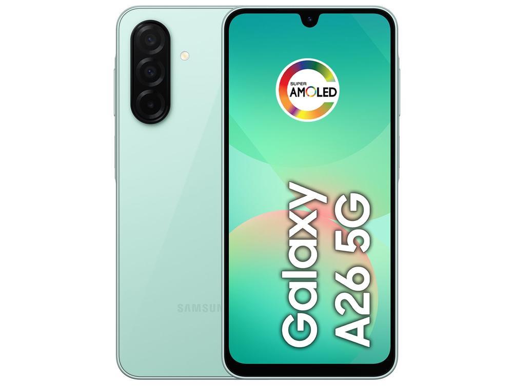 Smartphone Samsung Galaxy A26 256GB 5G 8GB RAM Verde 6.7" Câm. 50MP + 8MP + 2MP + Selfie 13MP - 1