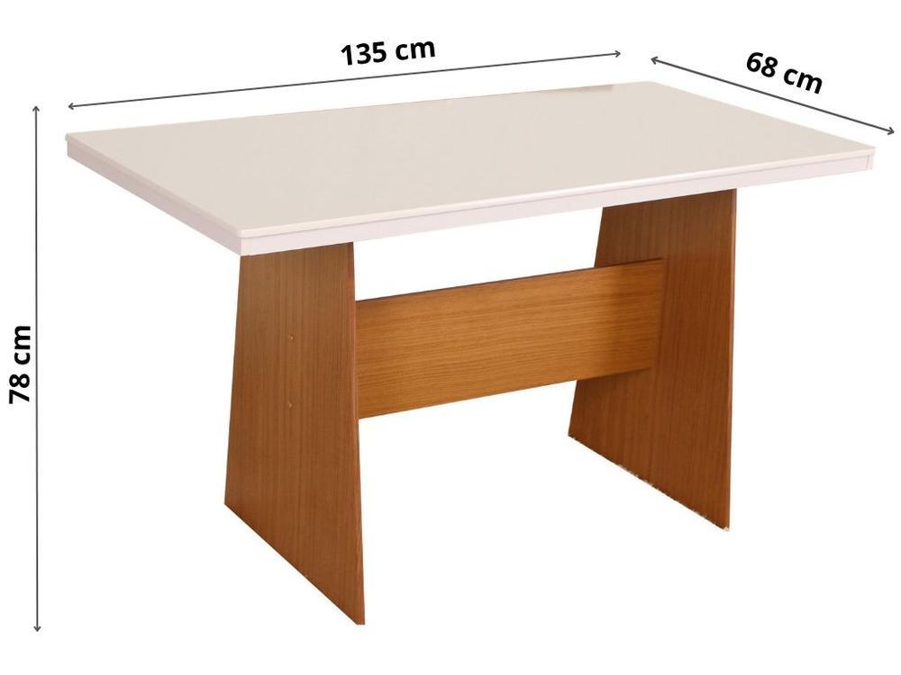 Mesa de Jantar com 6 Cadeiras Retangular Cinamomo/Off White Destak Móveis São Carlos - 4