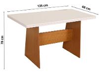Mesa de Jantar com 6 Cadeiras Retangular Cinamomo/Off White Destak Móveis São Carlos