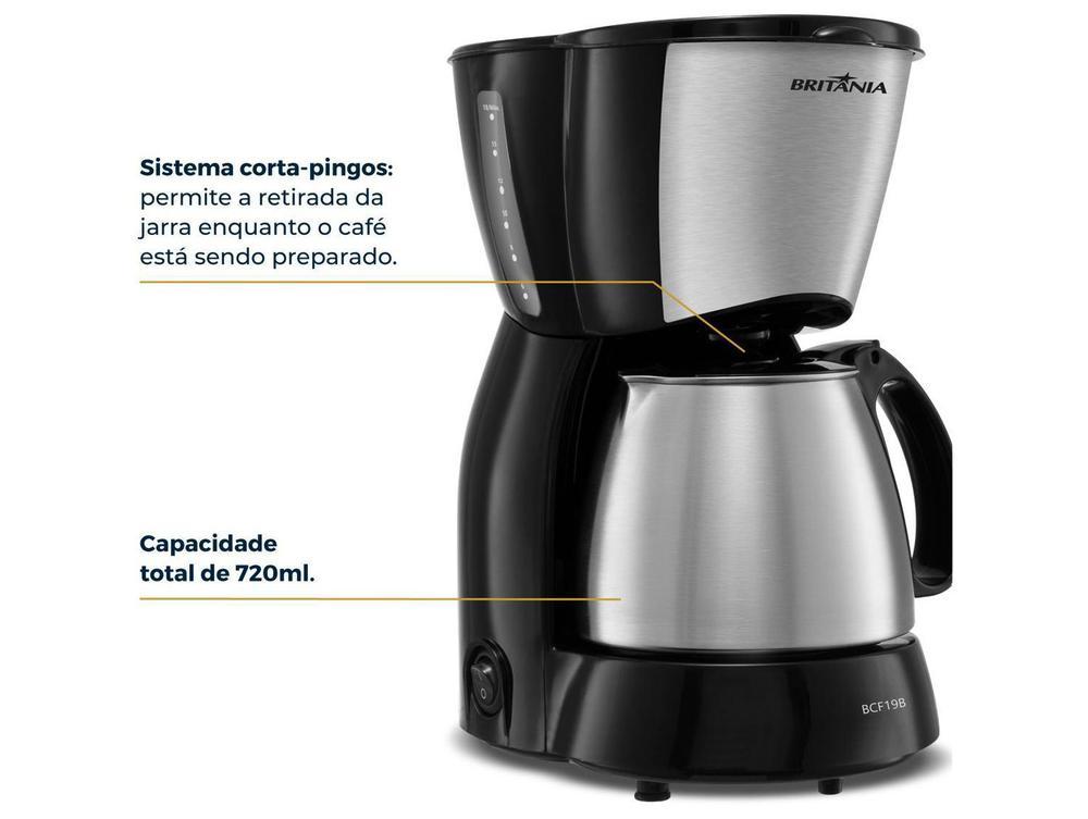 Cafeteira Elétrica Britânia BCF19B Inox 18 Xícaras Preto - 4