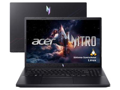 Notebook Gamer Acer Nitro V15 Intel Core i5 512GB SSD 16GB RAM 15.6” Full HD 165Hz IPS NVIDIA RTX 4050 6GB Linux ANV15-52-52X