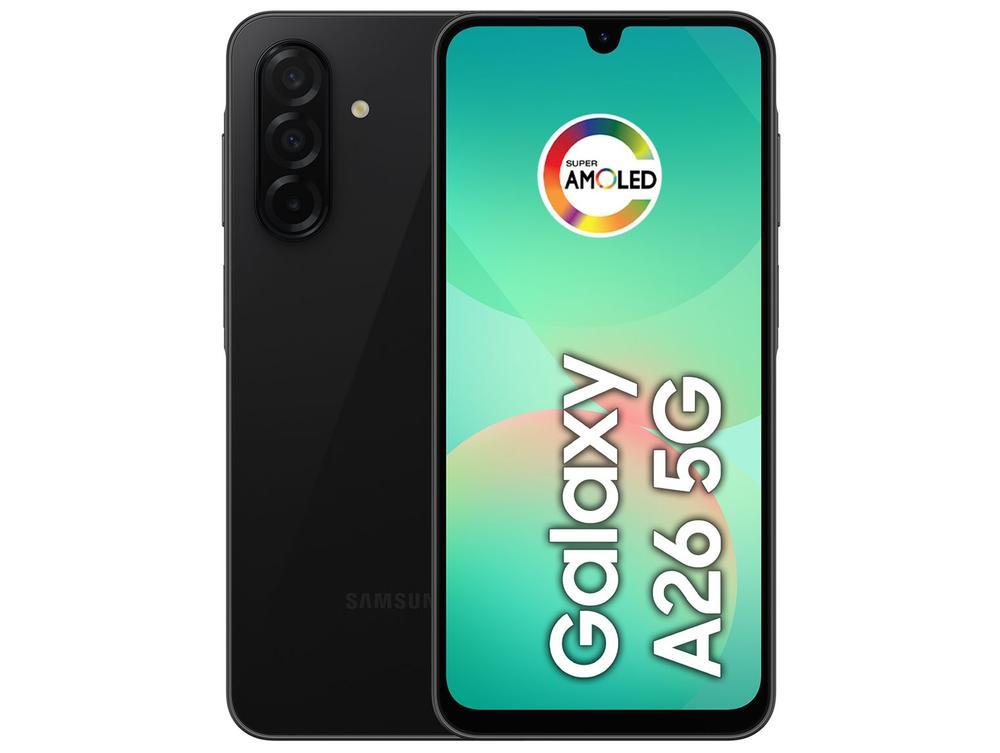 Smartphone Samsung Galaxy A26 256GB 5G 8GB RAM Preto 6.7" Câm. 50MP + 8MP + 2MP + Selfie 13MP - 1