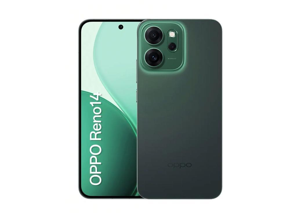 Smartphone OPPO Reno14 F 256GB 5G 12GB RAM Verde Luminoso 6,57" Câm. Tripla + Selfie 32MP - 1
