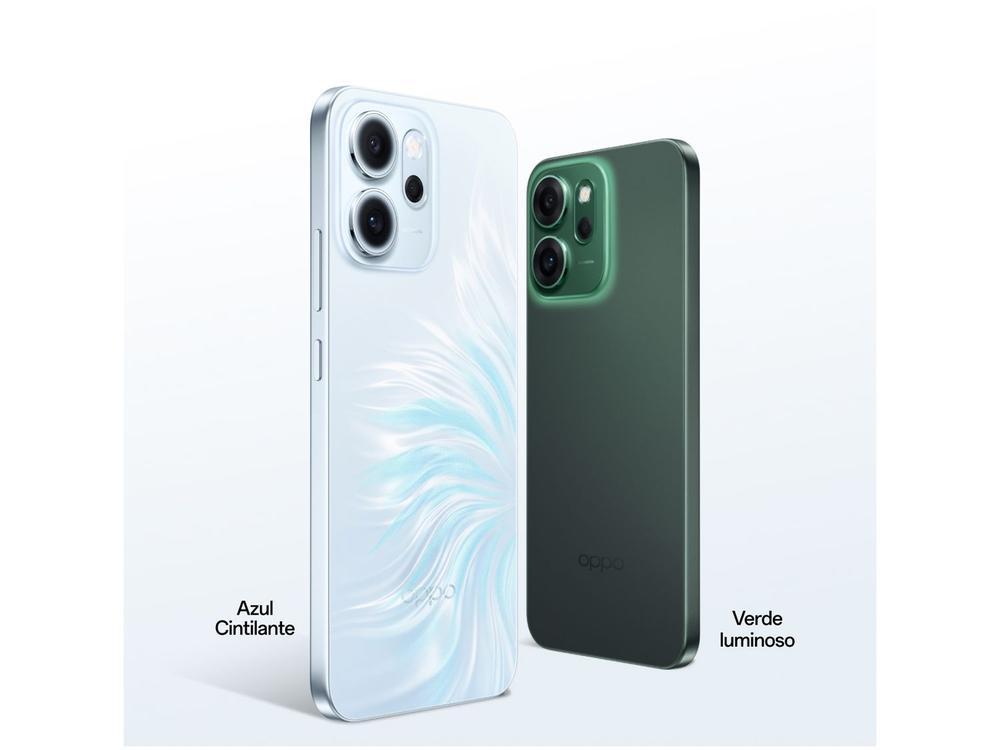 Smartphone OPPO Reno14 F 256GB 5G 12GB RAM Azul Cintilante 6,57" Câm. Tripla + Selfie 32MP - 5