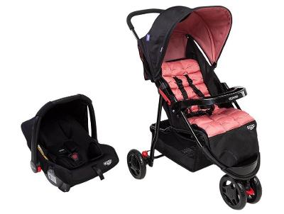 Carrinho de Bebê com Bebê Conforto Cosco Kids Toffy Duo 3 Rodas até 15kg
